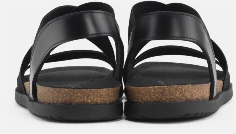 Nature Footwear Zwarte Leren Sandaal 1105-040-002 Black Dames