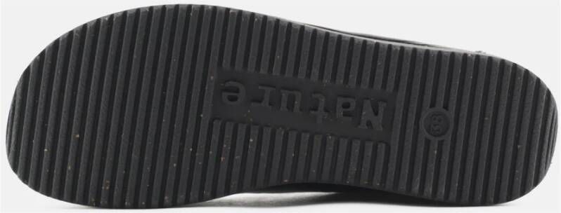 Nature Footwear Zwarte leren veterschoenen Black Dames