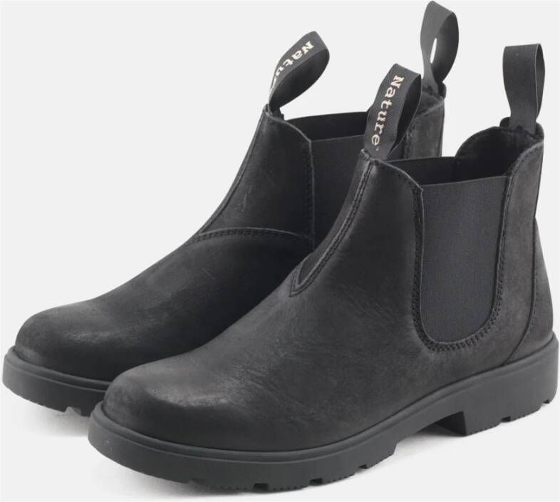 Nature Footwear Klassieke Chelsea Boot in zwart nubuck Black Heren