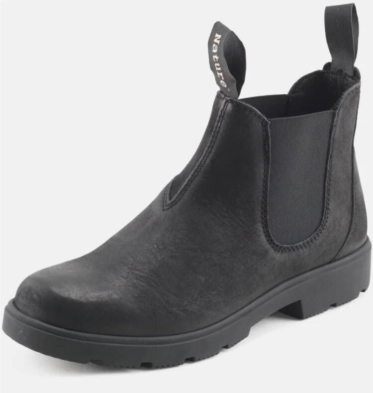 Nature Footwear Klassieke Chelsea Boot in zwart nubuck Black Heren