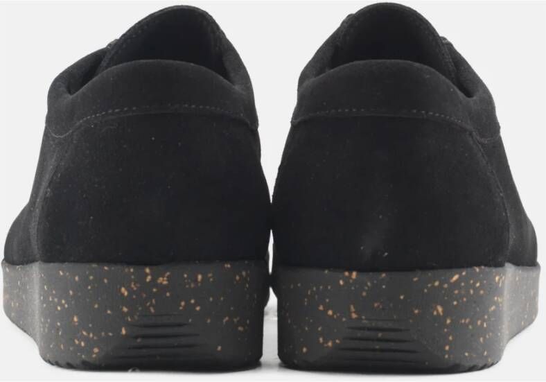 Nature Footwear Zwarte Suède Veterschoenen Black Dames