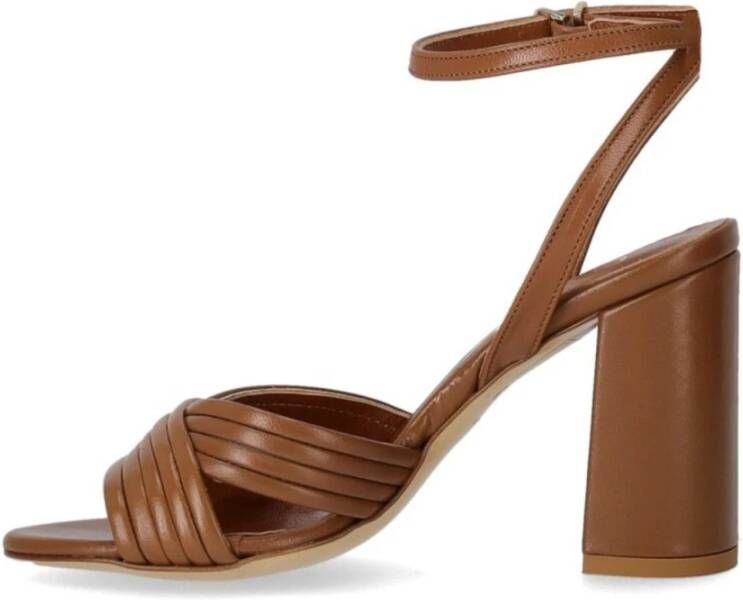 Ncub Bruine sandaal met gekruist detail Brown Dames
