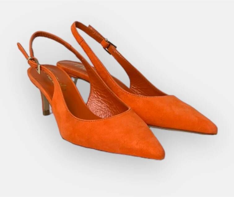 Ncub Hoge Hak Pumps Decollete Schoenen Orange Dames