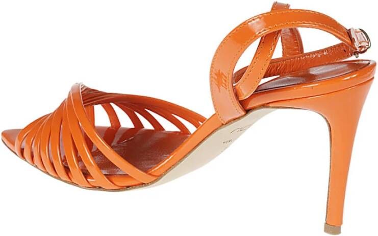 Ncub Oranje Patent Leren Sandalen