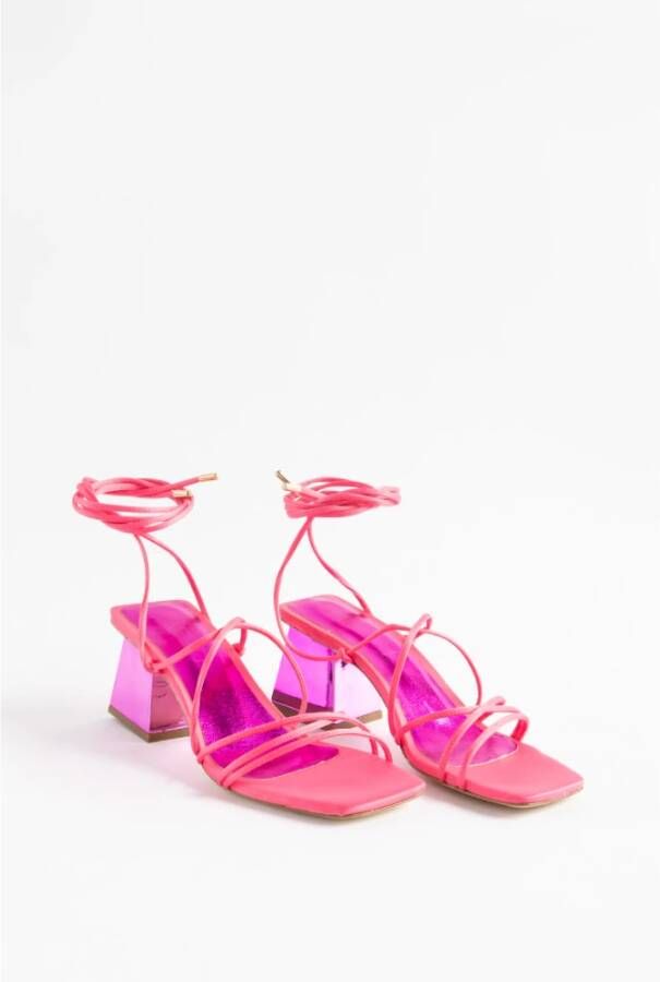 Ncub Satin sandalen met vierkante hak Purple Dames