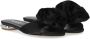Ncub Zwarte Leren Bloem Slide Sandaal Black Dames - Thumbnail 3