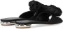 Ncub Zwarte Leren Bloem Slide Sandaal Black Dames - Thumbnail 5