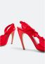 Nensi Dojaka Rode Satijnen Slingback Hakken Red Dames - Thumbnail 4
