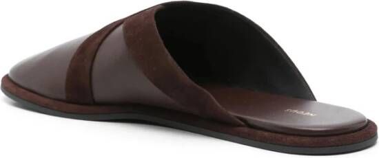 Neous Koffiebruine platte rubberen zool schoenen