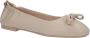 Nerogiardini Klassieke Leren Ballerina Schoenen Beige Dames - Thumbnail 12
