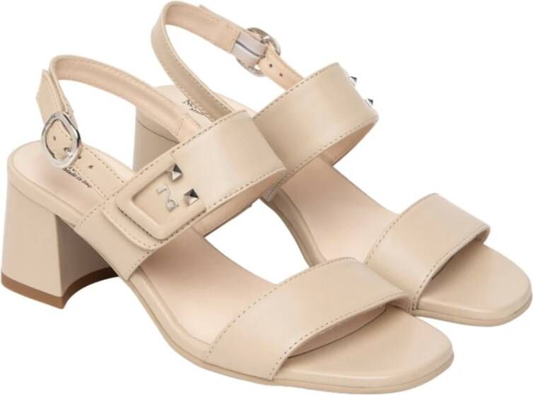 Nerogiardini Beige Jurk Sandalen met 6cm Zool Beige Dames