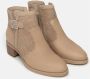 Nerogiardini Beige Leren Blokhak Enkellaarzen Beige Dames - Thumbnail 3