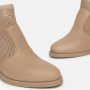 Nerogiardini Beige Leren Blokhak Enkellaarzen Beige Dames - Thumbnail 4