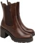 Nerogiardini Leren enkellaarsjes met elastische lussen Brown Dames - Thumbnail 8