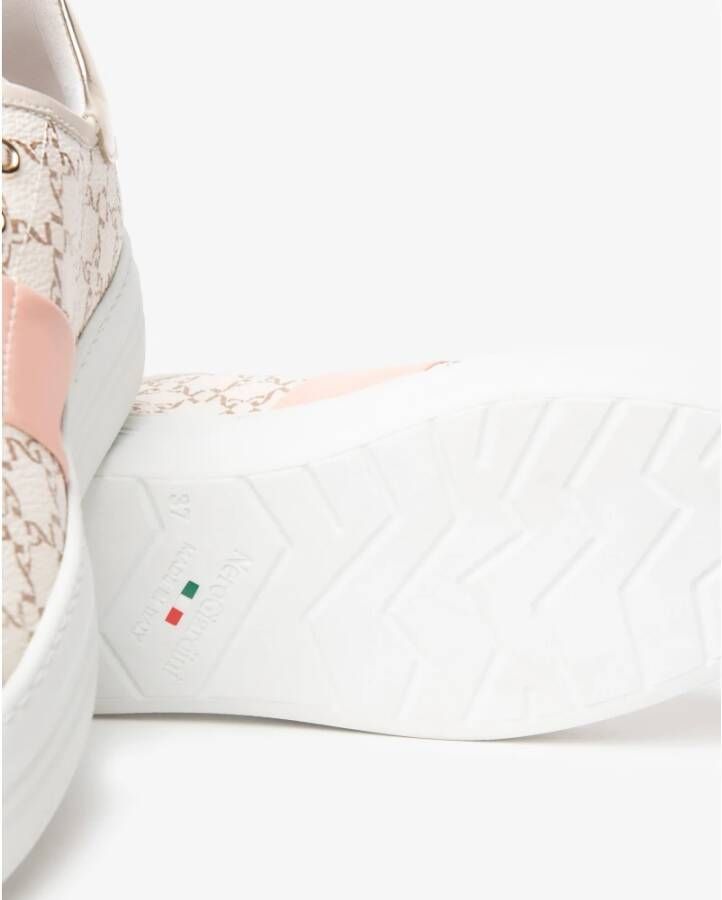 Nerogiardini Beige Monogram Sneakers