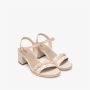 Nerogiardini Beige Sandaal met Strass Gesp Beige Dames - Thumbnail 4