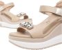 Nerogiardini Beige Sleehak Sandaal met Kristal Detail - Thumbnail 2