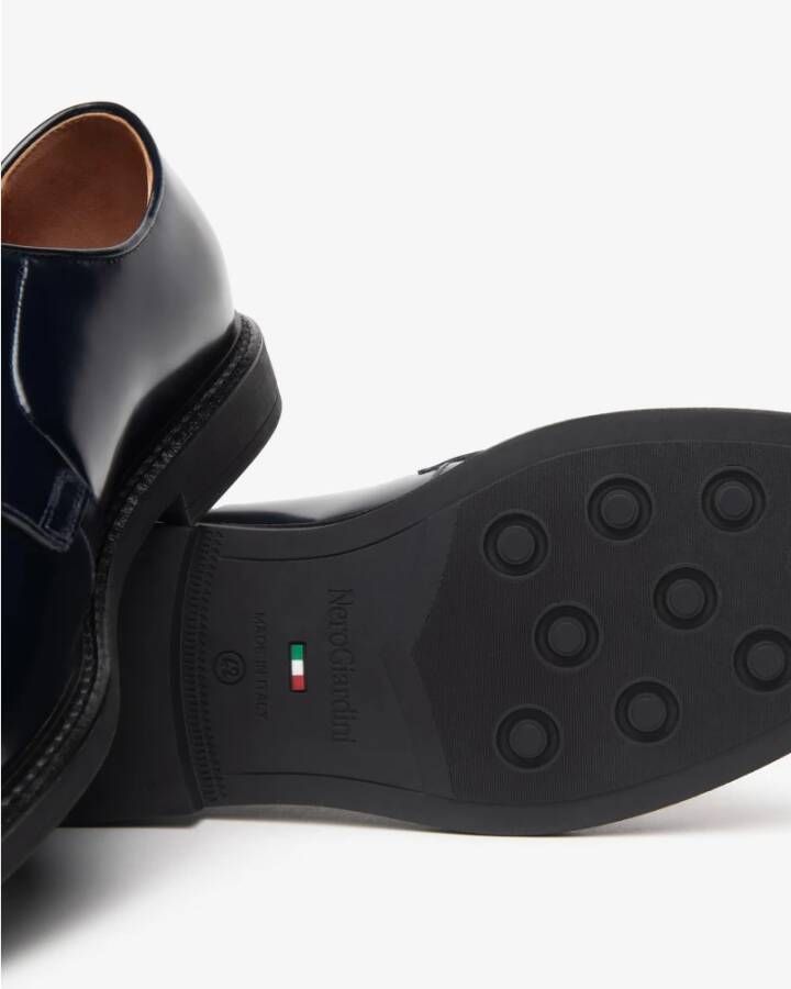 Nerogiardini Blauwe Derby Platte Schoenen