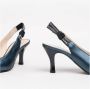 Nerogiardini Blauwe Gelamineerde Slingback Sandalen - Thumbnail 10