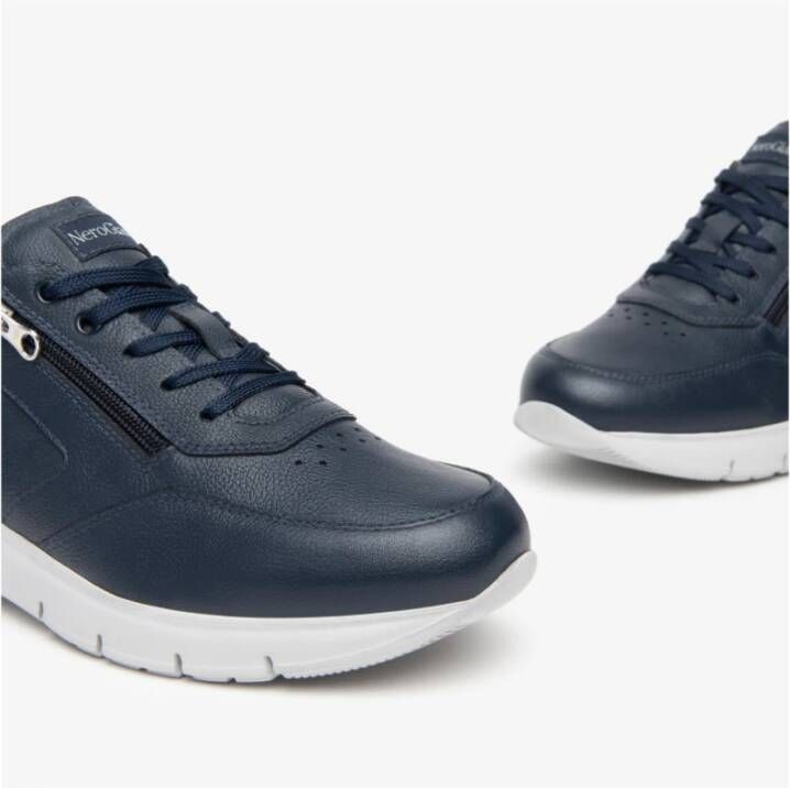 Nerogiardini Blauwe Zip Sneakers Blue Heren