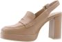 Nerogiardini Leren Hoge Hakken met Gesp Sluiting Beige Dames - Thumbnail 9