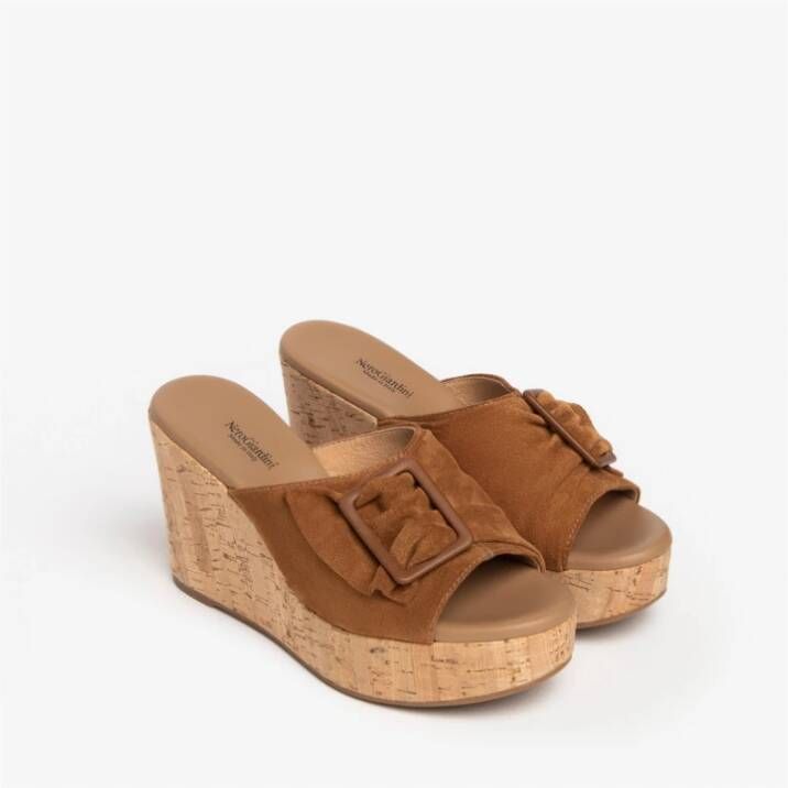 Nerogiardini Bruin leren sandalen Brown Dames