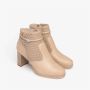 Nerogiardini Leren Enkellaarsjes met Ritssluiting voor Dames Beige Dames - Thumbnail 8