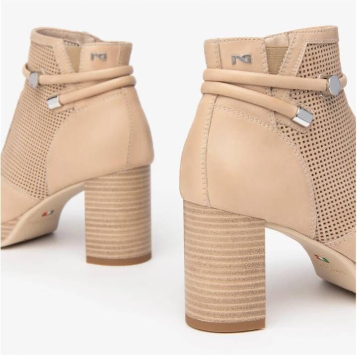 Nerogiardini Champagne Band Enkellaarzen Beige Dames