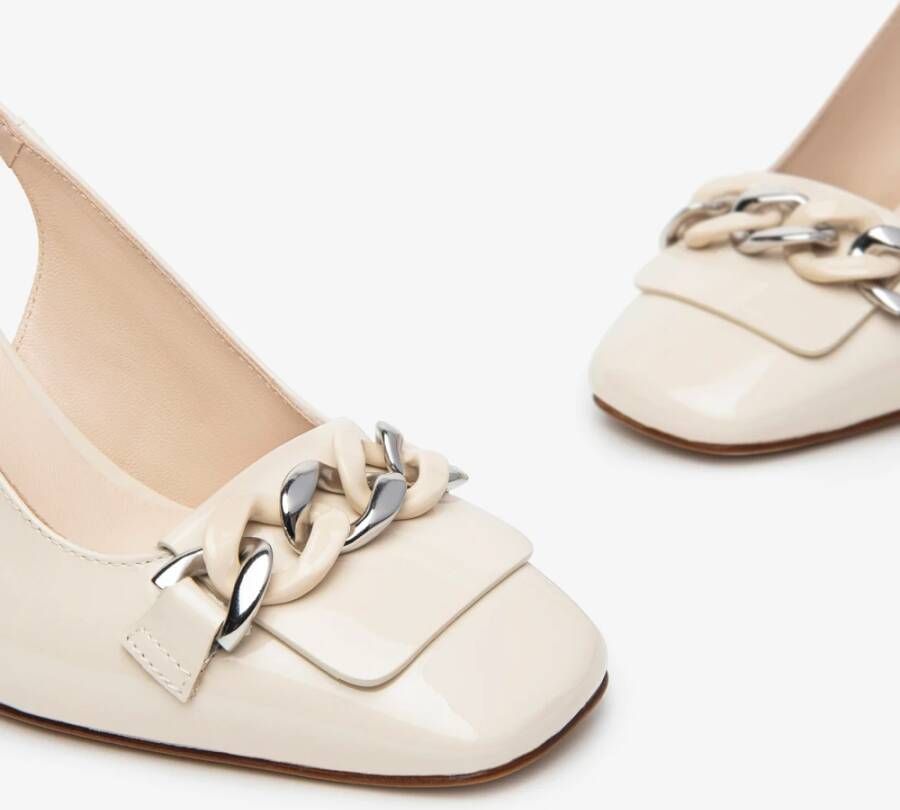 Nerogiardini Elegante Ivoorhak Slingbacks Ivory Beige Dames