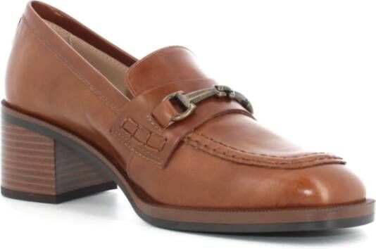 Nerogiardini Elegante Leren Enkellaarsjes met Hak Brown Dames