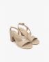 Nerogiardini Elegante leren sandalen met hak Beige Dames - Thumbnail 2