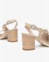 Nerogiardini Elegante leren sandalen met hak Beige Dames - Thumbnail 4