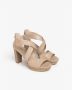 Nerogiardini Elegante leren sandalen met hak Beige Dames - Thumbnail 2