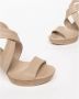 Nerogiardini Elegante leren sandalen met hak Beige Dames - Thumbnail 3