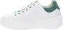Nerogiardini Groene Leren Sneakers met Strass Detail White Dames - Thumbnail 6
