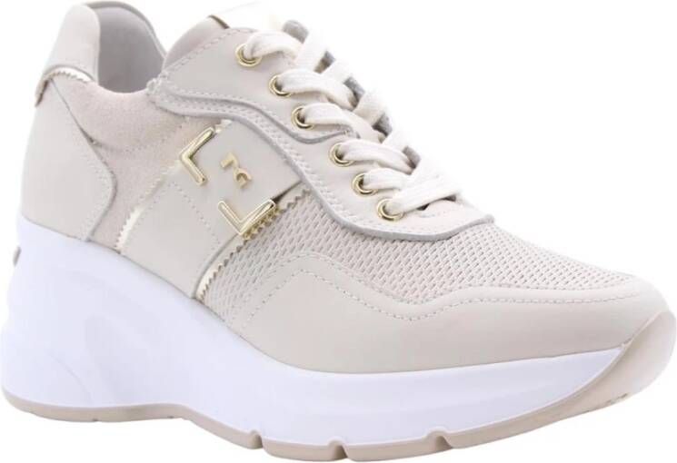 Nerogiardini Enya Sneaker Stijlvol en Comfortabel Beige Dames