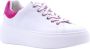 Nerogiardini Witte Leren Sneakers met Fuchsia Inzet White Dames - Thumbnail 4