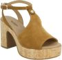 Nerogiardini Stijlvolle Cognac Suède Sandalen Brown Dames - Thumbnail 5