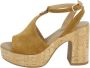 Nerogiardini Stijlvolle Cognac Suède Sandalen Brown Dames - Thumbnail 9