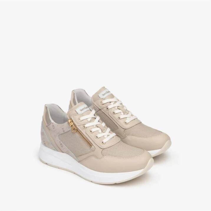 Nerogiardini Ivory Zip Sneakers Beige Dames