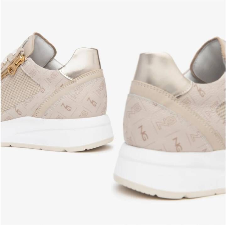 Nerogiardini Ivory Zip Sneakers Beige Dames