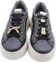 Nerogiardini Zwarte leren sneakers met gouden details Black Dames - Thumbnail 4