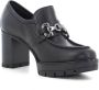 Nerogiardini Zwarte leren loafers met metalen klem Black Dames - Thumbnail 4