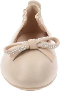 Nerogiardini Klassieke Leren Ballerina Schoenen Beige Dames