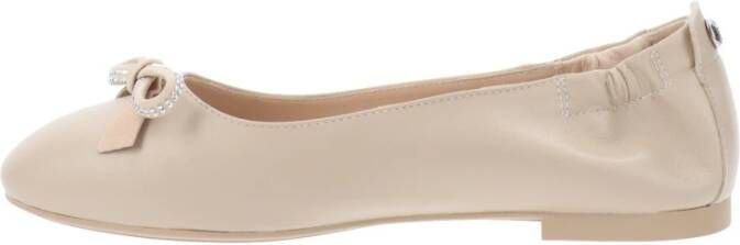 Nerogiardini Klassieke Leren Ballerina Schoenen Beige Dames
