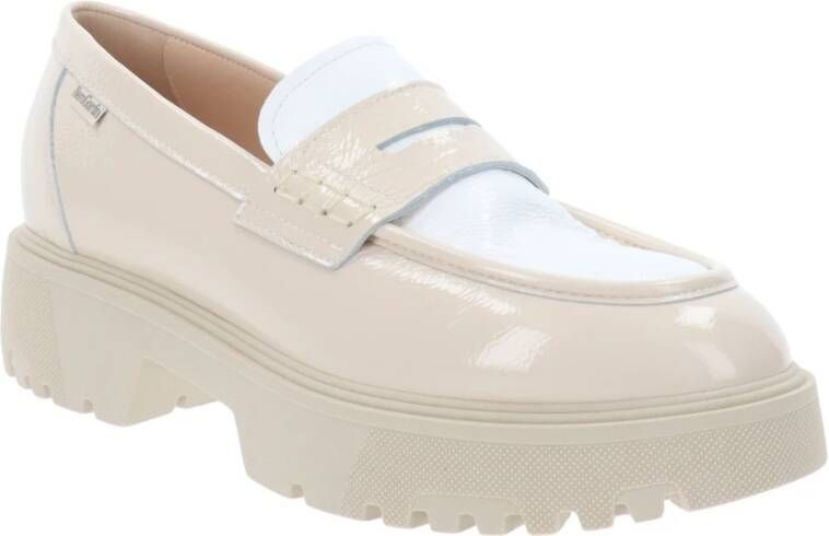 Nerogiardini Leren Dames Mocassins Beige Dames