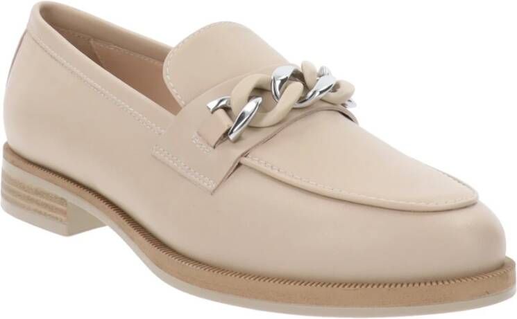 Nerogiardini Leren Dames Mocassins Beige Dames