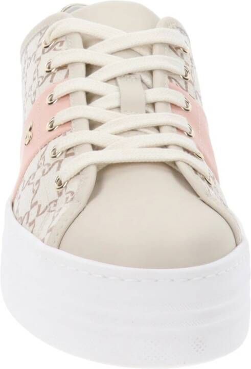 Nerogiardini Leren Dames Sneakers met Vetersluiting Beige Dames