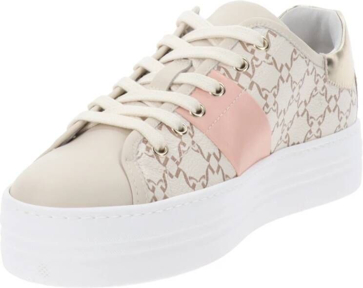 Nerogiardini Leren Dames Sneakers met Vetersluiting Beige Dames