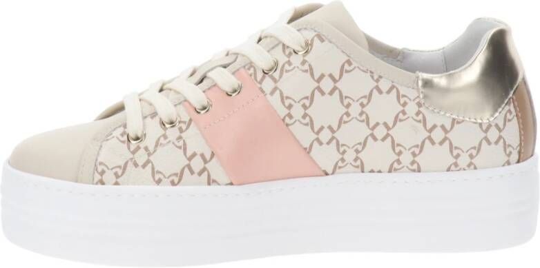 Nerogiardini Leren Dames Sneakers met Vetersluiting Beige Dames